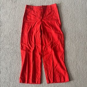 LOFT Wide Leg Pants in Bright Red